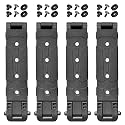 4 Pack Molle Clips, Molle Attachment Clips with Mounting Hardware for Vests, Backpacks, Holsters, Pouches, Locking Belt Clips Black, Clip Adapter (Pair with Mounting Hardware)