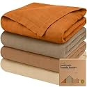 4-Pack Muslin Swaddle Blankets for Boys, Girls, Newborn Swaddles (Spice)
