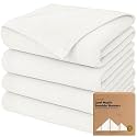 4pk Muslin Swaddle Blankets for Boys, Girls, Newborn Swaddles (Soft White)