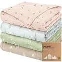 4pk Muslin Swaddle Blankets for Boys, Girls, Newborn Swaddles (Wild Bloom)