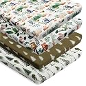 4 Pack N Play Sheets Woodland Forest Animals Wood Neutral Unisex Fitted Baby N Play Sheets Fitted for Standard Pack and Plays and Mini Cribs Set for Baby Boys or Girls (Raccoon)