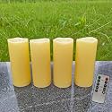 4 Pack LED Outdoor Flameless Pillar Candles with Remote and Timer, 2”x5”