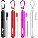 Ecoangel Cruise Ship Essentials, Reusable Metal Straws (4 Pack)