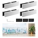 4 Pack Railing Glass to Glass Clamp, 180 Degree Stainless Steel 304 Bracket for Balustrade, Double Sided Railing Clip Holder Stabilizer with Rubber Gaskets For Fence, Balcony Deck