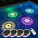 4-Pack RGB Solar Floating Pool Lights with Remote, Waterproof