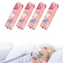 4 Pack Satin Mask Strap Covers, Face Cushion Cover for Strap Headgear, Universal and Reusable Comfort Pads, C Papa Accessories &amp; Supplies Mask Cover Headgear Pads for Reducing Red Marks (Strawberry)