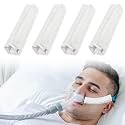 4 Pack Satin Mask Strap Covers, Face Cushion Cover for Strap Headgear, Universal and Reusable Comfort Pads, C Papa Accessories & Supplies Mask Cover Headgear Pads for Reducing Red Marks (White)