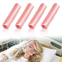 4 Pack Satin Mask Strap Covers, Face Cushion Cover for Strap Headgear, Universal and Reusable Comfort Pads, C Papa Accessories &amp; Supplies Mask Cover Headgear Pads for Reducing Red Marks (Dark Pink)