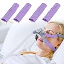 4 Pack Satin Mask Strap Covers, Face Cushion Cover for Strap Headgear, Universal and Reusable Comfort Pads, C Papa Accessories &amp; Supplies Mask Cover Headgear Pads for Reducing Red Marks (Purple)