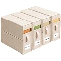 Sheet Organizers and Storage for Linen Closet, 4Pack Beige