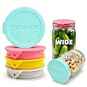 4 Pack Silicone Mason Jar Lids,Fits Both Regular &amp; Wide Mouth Jars