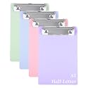 4 Pack Small Clipboards 6" X 9", A5 Half Letter Size Mini Clipboards