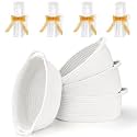 4 Pack Small Woven Basket with Handles, All 12"x 8"x 5", Cotton Rope Room Shelf Storage Basket, Cat Toys, Cute Baby Gift Basket with Gift Bags and Ribbons for Nursery, Empty Decorative Gift Chest Box