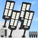 4-Pack Solar Street Lights Outdoor 13000LM 6500K