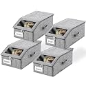 4 Pack Stackable Hat Organizer for Baseball Caps with Clear Window