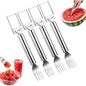 4 Pack Stainless Steel Watermelon Slicer and Fork 2-in-1