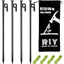4 Pack Tent Stakes Heavy Duty Metal Tent Pegs for Camping Steel Tent Stakes 12 inch Unbreakable and Inflexible