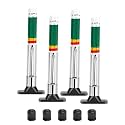 4-Pack Tire Tread Depth Gauge, Color Coded,32nds Tire Depth Gauge with Stainless Steel Body, Pocket Clip, Includes 5 Valve Caps
