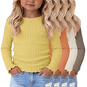 4 Pack Toddler Girls Long Sleeve Shirts
