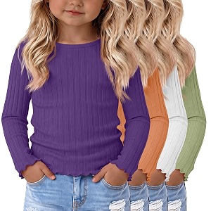 4 Pack Toddler Girls Long Sleeve Shirts