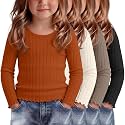 4 Pack Toddler Girls Cute Fall Long Sleeve Shirts