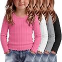 4 Pack Toddler Girls Cute Fall Long Sleeve Shirts
