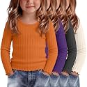 4 Pack Toddler Girls Cute Fall Long Sleeve Shirts