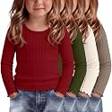 4 Pack Toddler Girls Cute Fall Long Sleeve Shirts