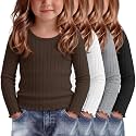 4 Pack Toddler Girls Cute Fall Long Sleeve Shirts