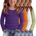 4 Pack Toddler Girls Cute Fall Long Sleeve Shirts
