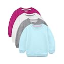 4 Pack Toddler Girls Sweatshirts Cotton Toddler Crewneck Long Sleeve Shirts