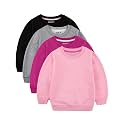4 Pack Toddler Girls Sweatshirts Cotton Toddler Crewneck Long Sleeve Shirts