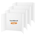 4 Pack Trifold Poster Board, 16x40 White Presentation Display Board