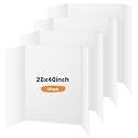 4 Pack Trifold Poster Board, 28x40 White Presentation Display Board