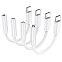 4 Pack USB C to 3.5mm Audio Headphone Adapter, Type C Adapter for Headphones Cable Compatible with iPhone 17/16/15, iPad Pro, Galaxy S25 S24 S23 Ultra, Pixel 10/9/8