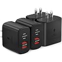 4-Pack USB C Charger Block, 40W 4-Port Type C Fast Charging Block Dual Port USBC Power Adapter+QC Multiport USB Wall Plug Multiple Charger Block for iPhone 16 15 14 13 12 11 Pro Max, Samsung