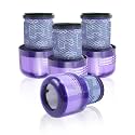 4 Pack V12 Filter Cpmpatible with Dyson V12 Detect Slim, V12 Slim, SV30, SV34, SV35 Cordless Vacuum Cleaner Replacement Parts, Compare Part No.971517-01