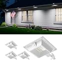 FALOVE 4 Pack Cool White Solar Power Gutter Mount Lights Outdoor Waterproof