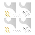 4 Pack White Wooden Curtain Rod Brackets for 2" Pole