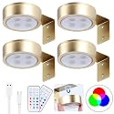 4 Pack Picture Lights for Wall, Gold Rechargeable Magnetic with Remote