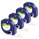4 Pack Wonfoucs Compatible for Dymo White Paper Label Refill 1/2 x 13 91330