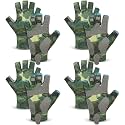 4 Pairs Fingerless Gloves Fishing Gloves, UPF 50+ Breathable, Quick-Drying Sun Protection for Men & Women Anti-Slip for Fishing, Cycling
