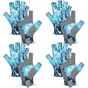 4 Pairs Fingerless Gloves Fishing Gloves, UPF 50+ Breathable, Quick-Drying Sun Protection for Men &amp; Women Anti-Slip for Fishing, Cycling