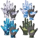 4 Pairs Fingerless Gloves Fishing Gloves, UPF 50+ Breathable, Quick-Drying Sun Protection for Men & Women Anti-Slip for Fishing, Cycling