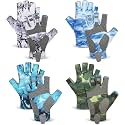 4 Pairs Fingerless Gloves Fishing Gloves, UPF 50+ Breathable, Quick-Drying Sun Protection for Men &amp; Women Anti-Slip for Fishing, Cycling
