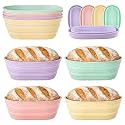 4 PCS 10Inch Silicone Bread Proofing Baskets Oval Banneton Basket Collapsible Sourdough Bread Baking Supplies Non-stick Dough Proofing Bowls Containers Oven Safe for Breads Making