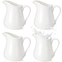 4 Pcs 16 oz Ceramic Creamer Pitcher with Handle, Large Porcelain Jug