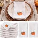4 Pcs 18 x 18 Inch Fall Cloth Napkins Thanksgiving Lines Napkins