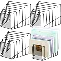 4 Pcs 2 Pcs Wire File Sorter Desk 7 Section Organizer, Black