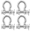 4 Pcs 5/16" Boat Anchor Shackle 316 Stainless Steel Bow Shackles